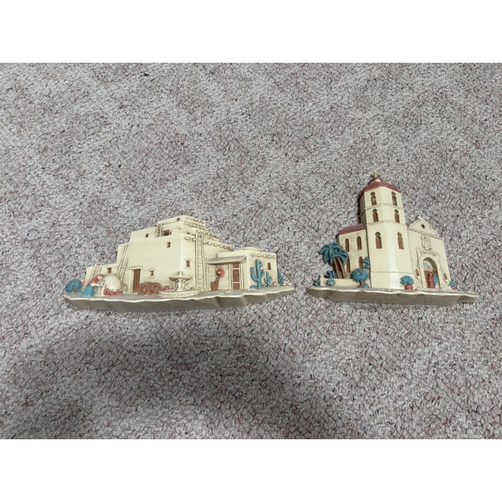 Vintage 1993 Burwood Products Southwest Mission Pueblo Wall Hanging Decor Set